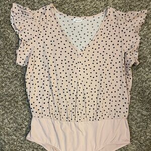 Eyeshadow Pink and Black Polka Doted Bodysuit